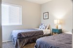 Guest bedroom 2 w/ twin XL size memory foam mattresses combine to make a king